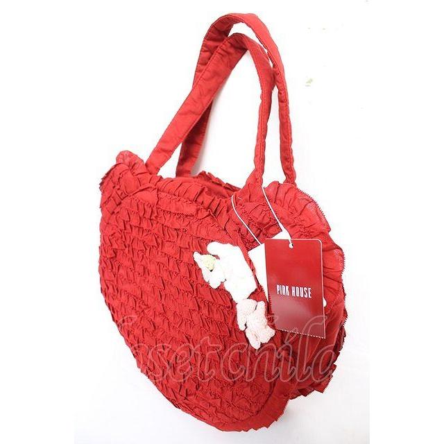 PINK HOUSE / Teddyシルエットフリルバッグ 赤 Y-25-12-18-013-LO-BG