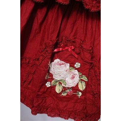 PINK HOUSE / Berry Rose刺繍入りパッチワーク風ワンピース F 赤 S-26