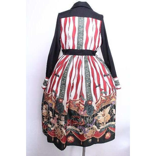 ALICE and the PIRATES / Escape Beast柄シャツワンピース エンジ S-26