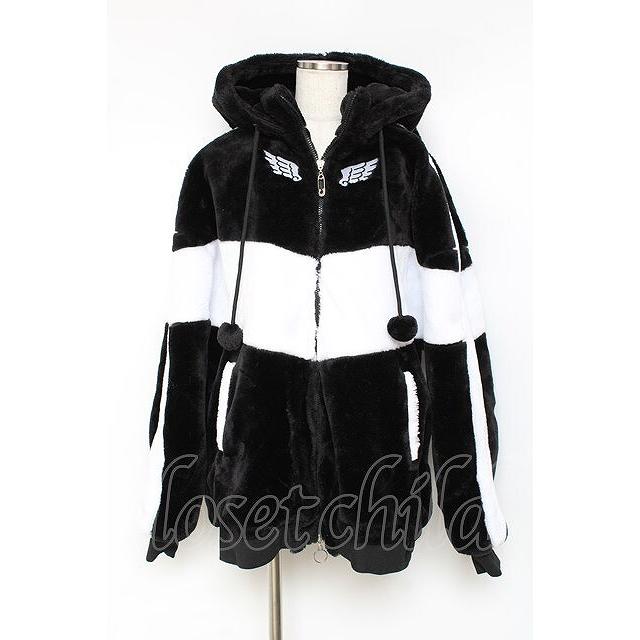 LISTEN FLAVOR / うさ耳天使のファーブルゾン 白黒 Y-25-11-15-115-PU