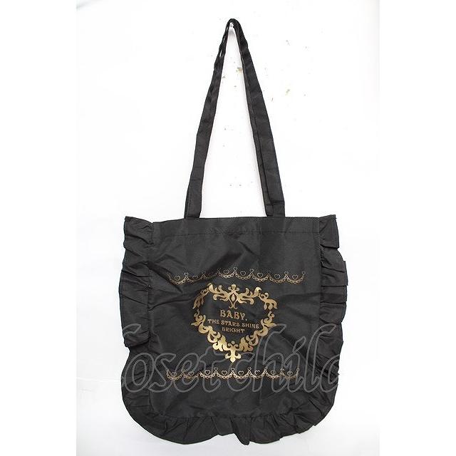 BABY, THE STARS SHINE BRIGHT / ブラックフリルトートバッグ 黒 Y-25
