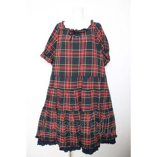 PINK HOUSE / コットンリネンタータンチェックロングティアード