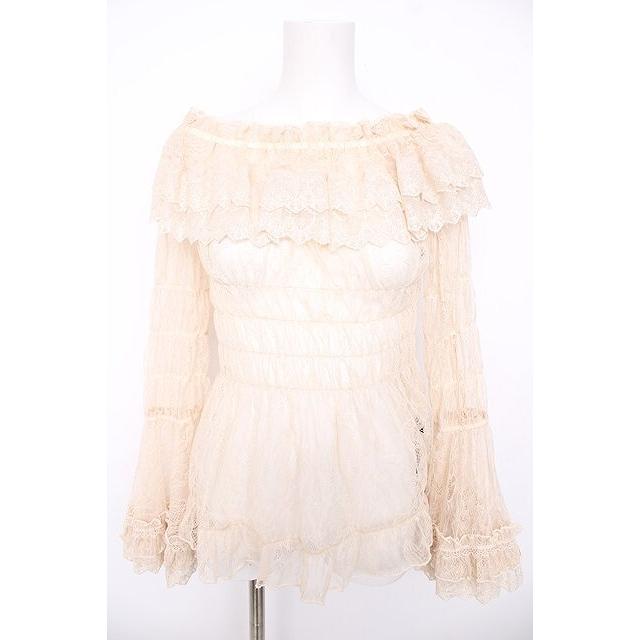 ATELIER PIERROT / Shirring Princess Sleeve Blouse-Lace- 生成り Y 