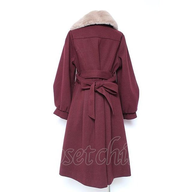 axes femme POETIQUE / アシメナポレオンロングコート M ワイン Y-26 