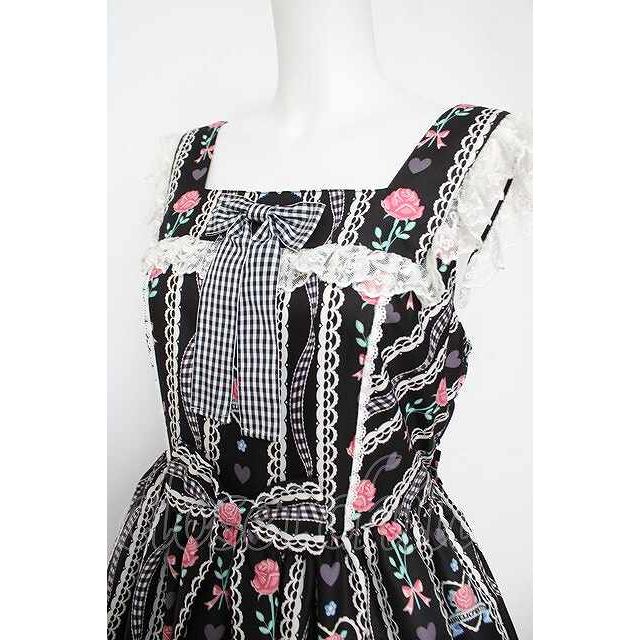 Angelic Pretty / Be My Valentineジャンパースカート 黒 Y-26-05-05