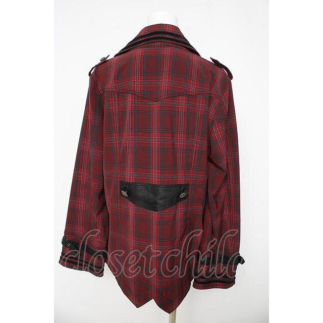❗️売れました❗️【ALGONQUINS】赤と黒！ ALGONQUINS / ナポレオン風チェックジャケット ユニセックス レッド
