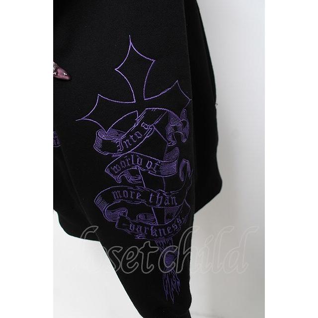 REFLEM クロス刺繍 ZIPパーカー ブラック×パープル REFLEM / クロス刺繍ZIPパーカー F ブラック/パープル Y-26-03-20-066
