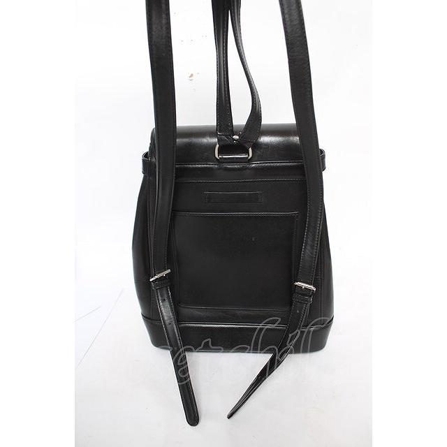Jean Paul GAULTIER / メタルロゴプレート付きレザーリュック ブラック