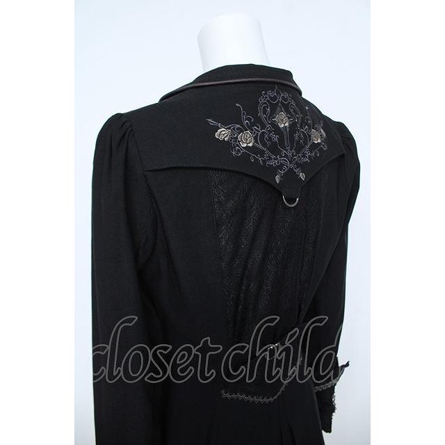 Ozz oneste / 薔薇刺繍ナポレオン燕尾ジャケット 黒 Y-26-06-14-088-OO