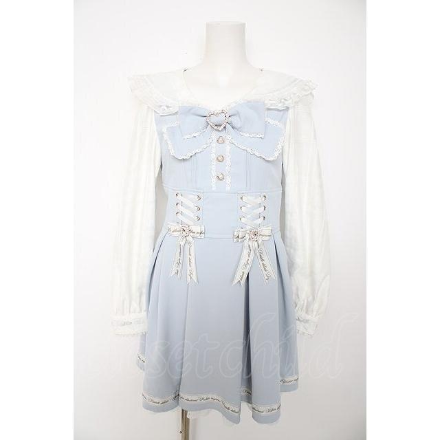 LIZ LISA / メッセージチェックセーラーワンピース 0 サックス Y-26-09 