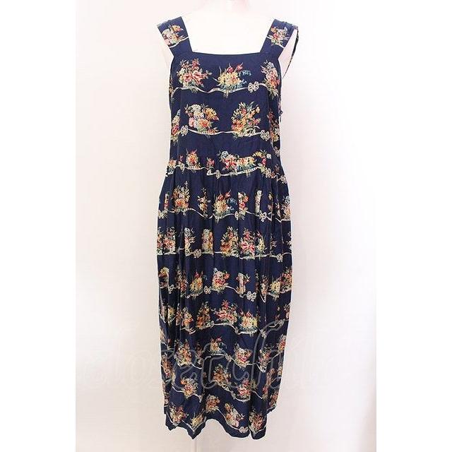最終お値下げ⭐️Jane Marple ストラップドレス Jane Marple / Jubilee flowersストラップドレス M ネイビー O