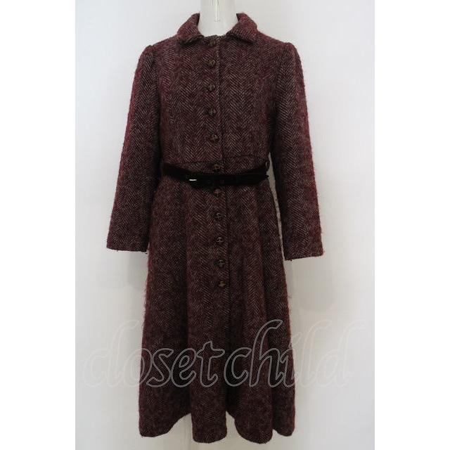 SALE】an another angelus / ヘリンボーンフィットandフレアーコート 