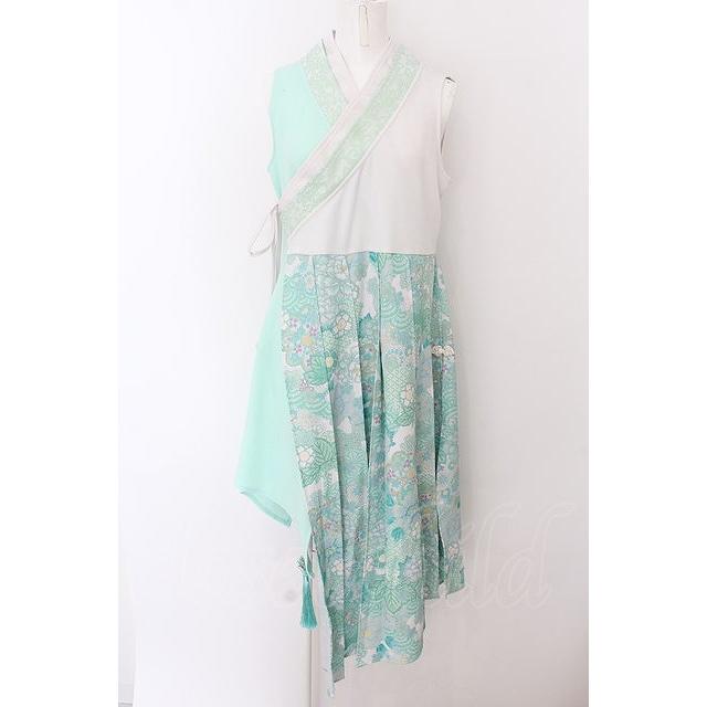 に*い様 Qutie Frash 着物 プリーツ チュニック Qutie Frash / 着物プリーツチュニック ミントグリーン O-24-06-10-022