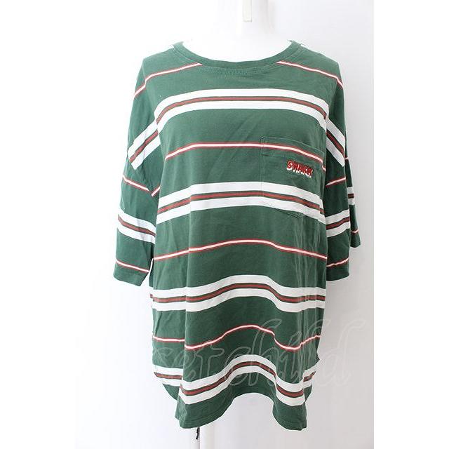 SALE】RNA / マルチボーダーBIGポケTEE M グリーン O-24-09-30-059-PU