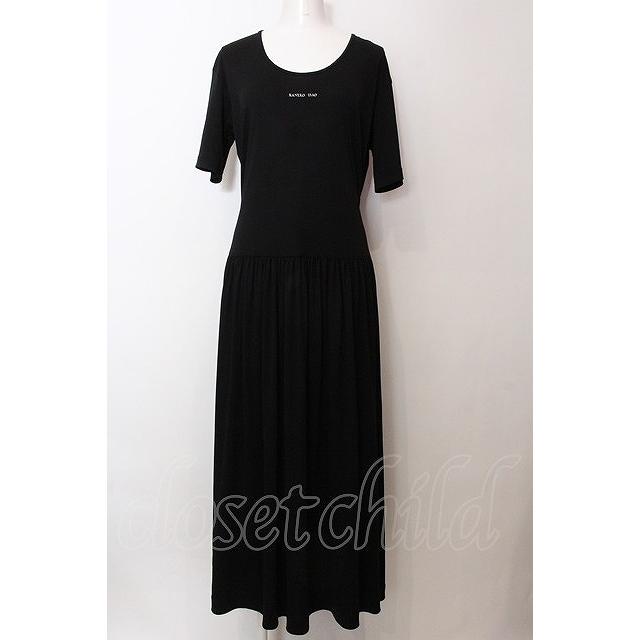 SALE】KANEKO ISAO / ロゴ刺繍半袖ワンピース クロ O-25-02-19-1139-EL 