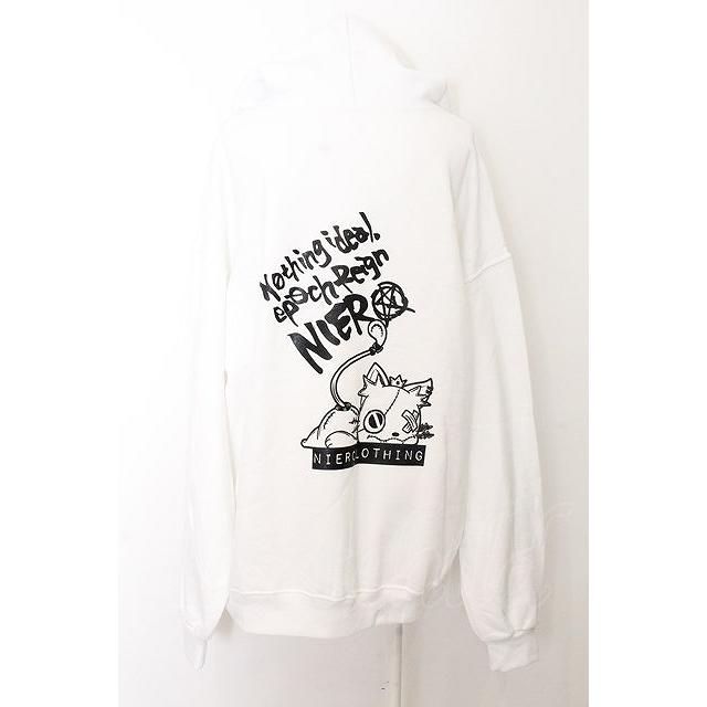 SALE】NieR CLOTHING / バックプリントパーカー【だるミケ】 XL 