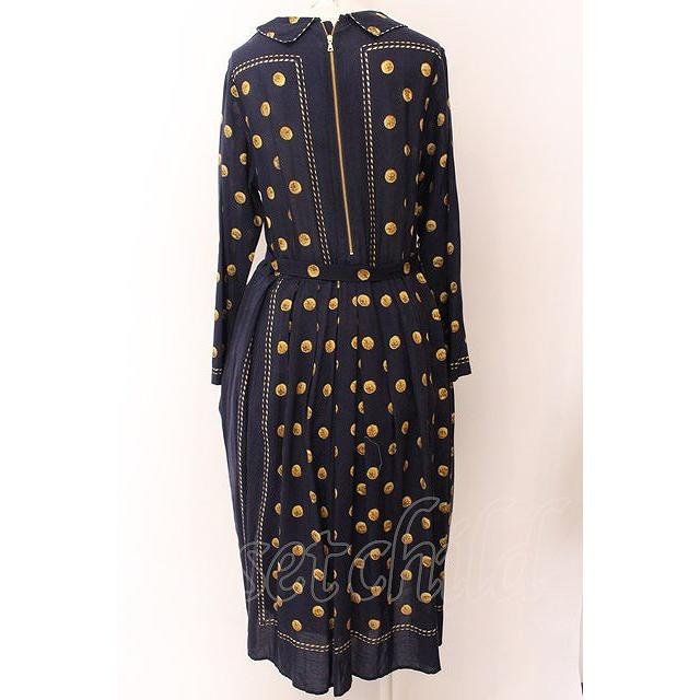 Jane Marple Dans Le Salon リボンブーツ Jane Marple Dans Le Salon / Granny's buttons day dress M ネイビー