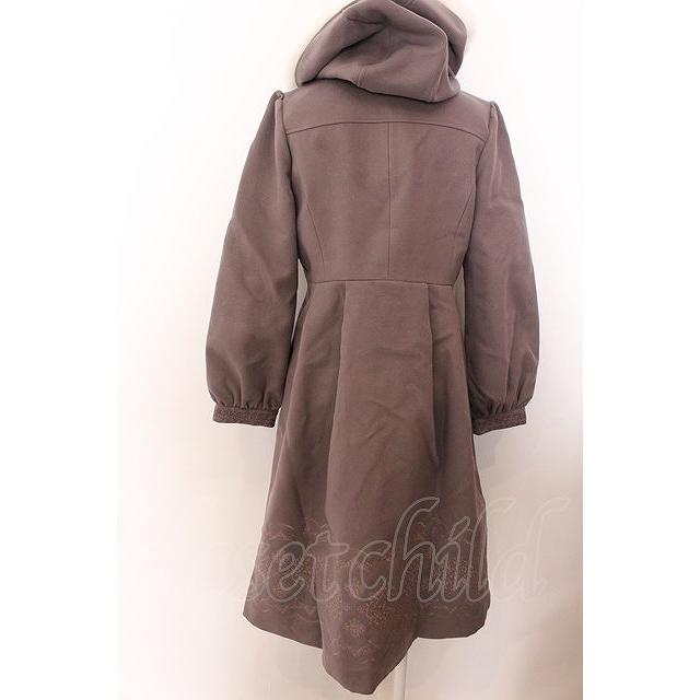 axes femme / パネル刺繍ダッフルコート M ラベンダーブラウン O