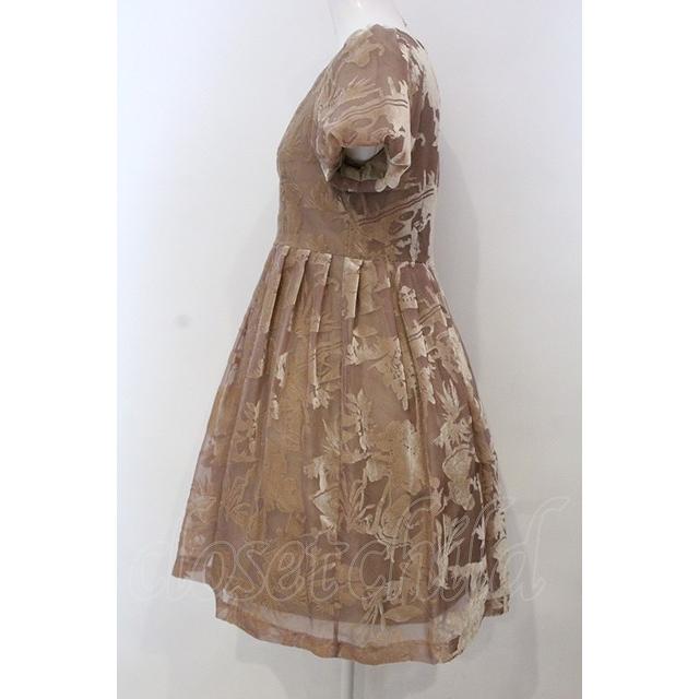 Jane Marpleコットンベルベットドレス SALE】Jane Marple / ベルベットオパールアリスワンピース M ベージュ