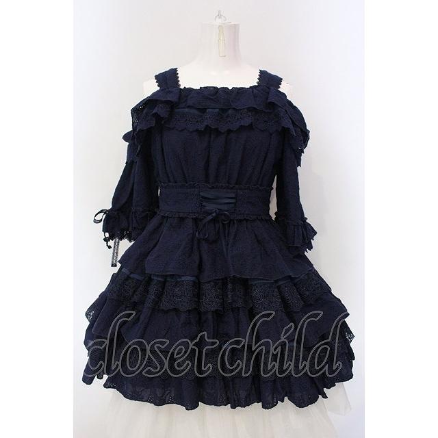 Vallée lys Embroidered Lace Mini Dress Vallee lys / Precious Embroidered Lace Mini Dress ネイビー O
