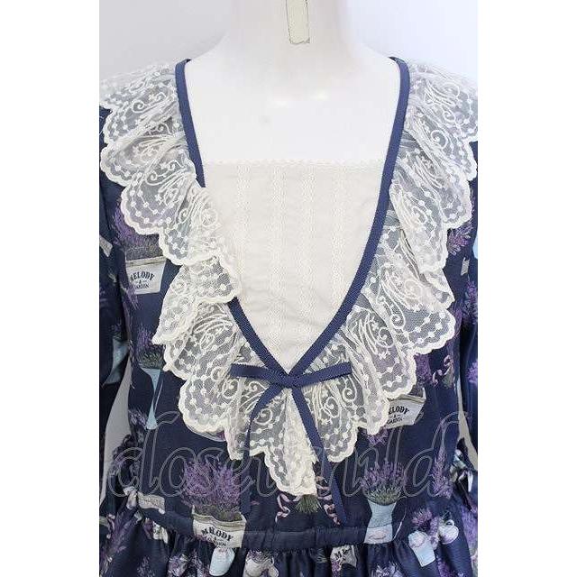 Melody BasKet / Lavender gardenワンピース M ネイビー O-25-05-28