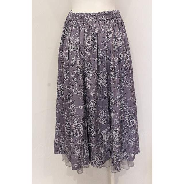 SALE】axes femme / 花柄ミディスカート M ラベンダー O-25-05-31-1089