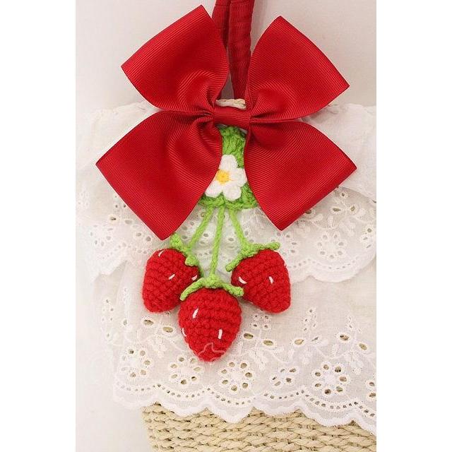 axes femme kawaii いちごあみぐるみ付カゴバッグ axes femme kawaii / いちごあみぐるみ付カゴバッグ アカ