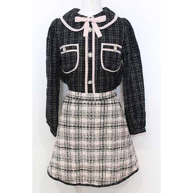 Swankiss / TS docking tweed O/P ワンピース F クロ×ピンク O