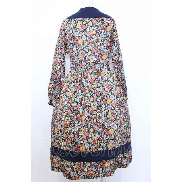 Jane Marple / Heirloomヴィンテージマリンカラードレス M ネイビー O