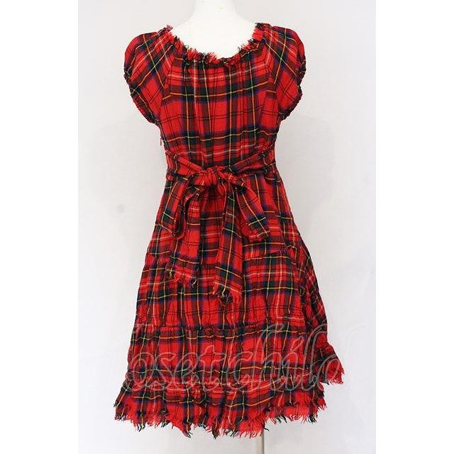 Jane Marple / タータンチェックワンピース アカ O-25-07-31-1147-JM