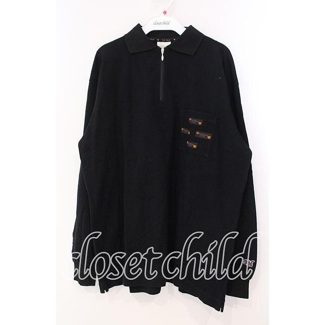 SALE】Karl Helmut / ジップアップ長袖ポロシャツ ブラック O-25-11-17 