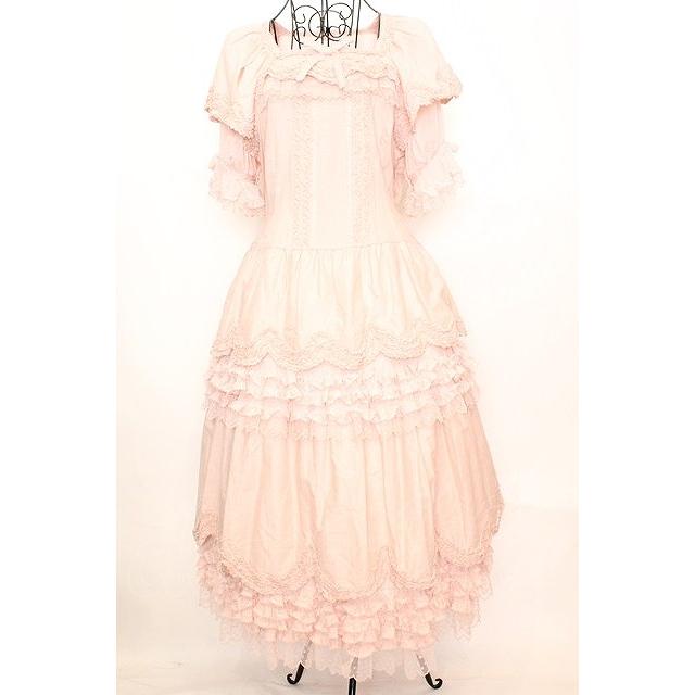 PINK HOUSE / フロッキードットチュール使いワンピース ピンク O-25-09