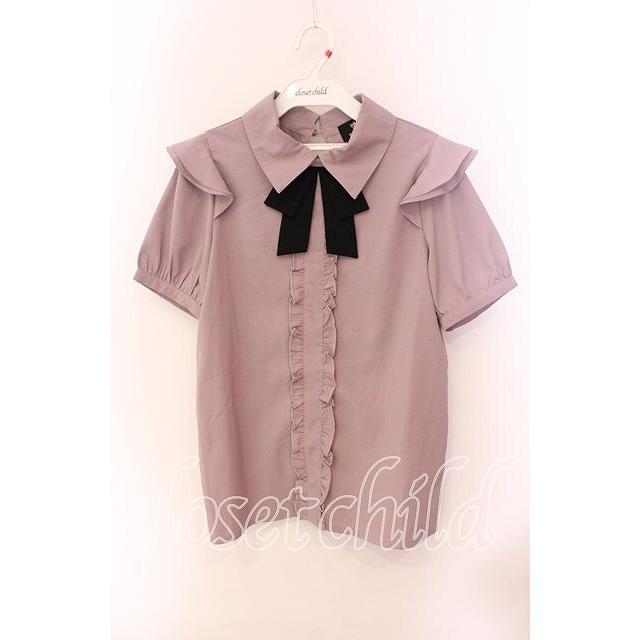 SALE】Rojita / 飾りリボン付5分袖ブラウス F ピンク O-25-09-20-050