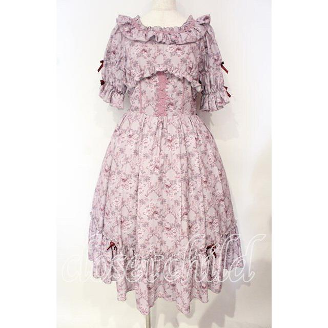 axes femme kawaii / クラシックローズワンピース M ラベンダー O-25