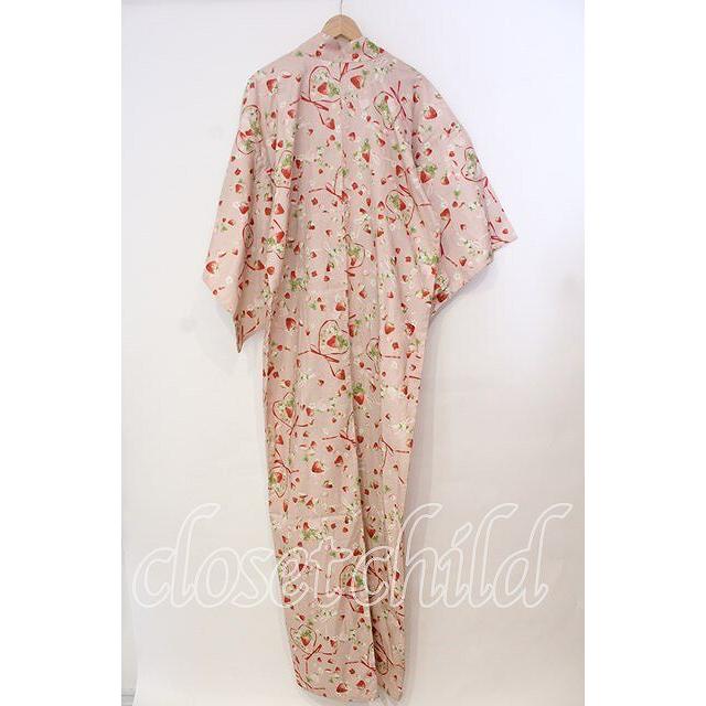 【ピンクハウス】浴衣（半幅帯付き）＊ピンク PINK HOUSE / 浴衣 (半幅帯付き) いちご柄ピンク O-25-11-03-006-LO-OP