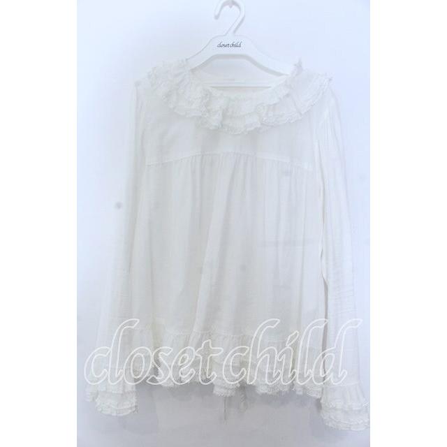 PINK HOUSE / フリル襟使いブラウス シロ O-25-11-07-123-LO-BL-IG-OS