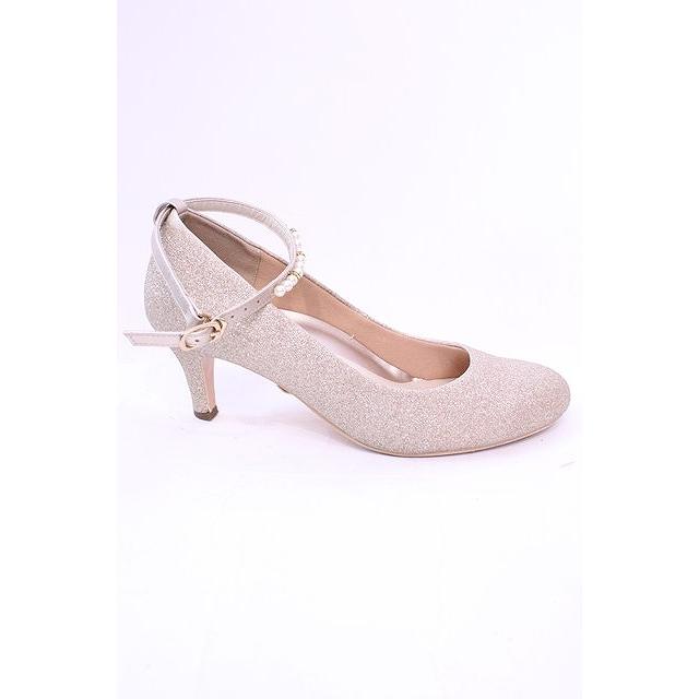 axes femme / ラメグリッターパンプス L ベージュ O-25-11-20-1027-AX