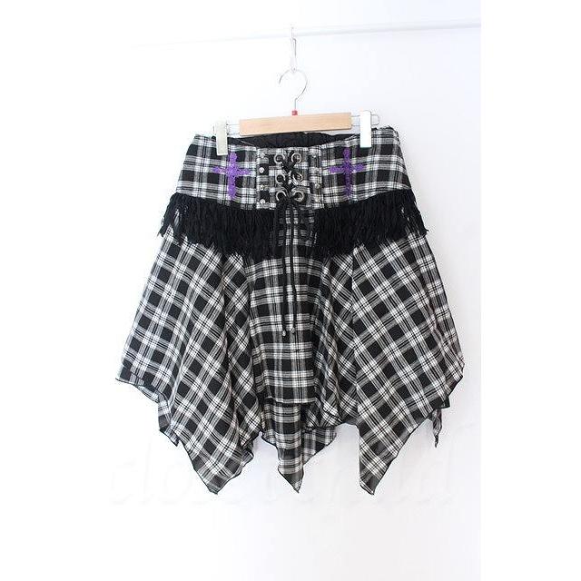 アルゴンキン　コルセットスカート ALGONQUINS / フリンジコルセット付きイレヘムタータンスカート F