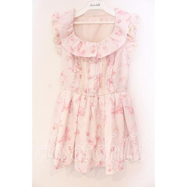 LIZ LISA / リボンフラワーリースワンピース F ピンク O-25-12-02-054