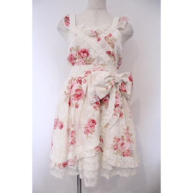 LIZ LISA / カシュクール着物風ワンピース F シロxピンク O-26-02-03