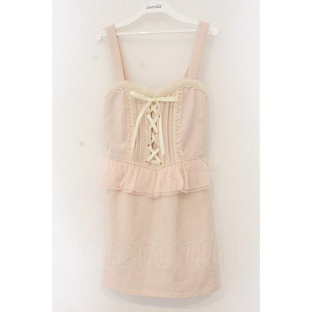 LIZ LISA リズリサ　ジャンスカ　ピンク フロントリボンUあきジャンスカ ｜ LIZ LISA（リズリサ）公式通販