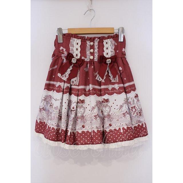 LIZ LISA / Whip Bear Home Cafe柄スカパン アカ O-26-02-03-065-LO-SK