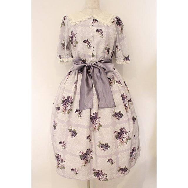 Melody BasKet / Violet laceスクエアカラーワンピース M ラベンダー O