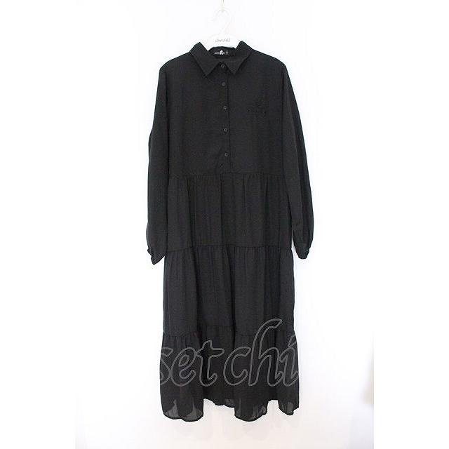御専用⑅︎◡̈︎*ナゴンスタンス　ワンピース　ブラック NieR Clothing / 刺繍ロングワンピース ブラック O-26-03-14-1028-PU