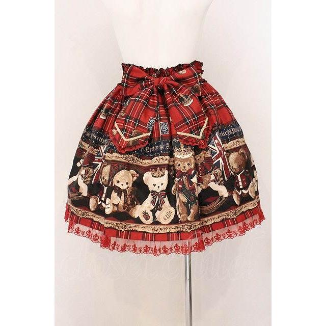 Rosy Bear ジャンパースカート ボルドー Angelic Pretty / British Bearスカート ボルドー O-26-04-25-027-AP