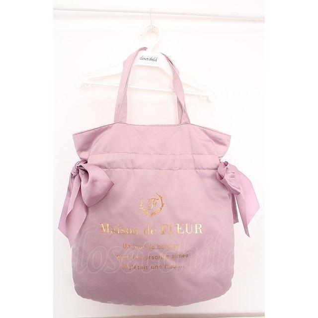 Maison de FLEUR / ダブルリボントートバッグ ラベンダー O-26-04-24