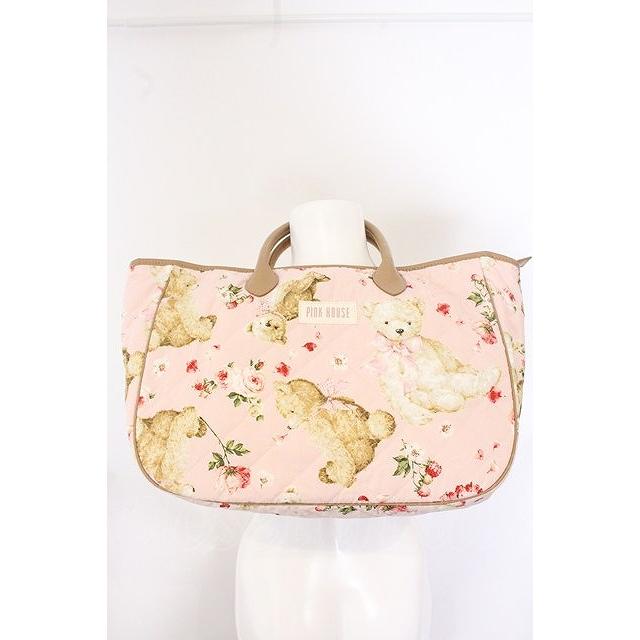 PINK HOUSE / テディローズプリントキルティングバッグ 苺ミルク O-26