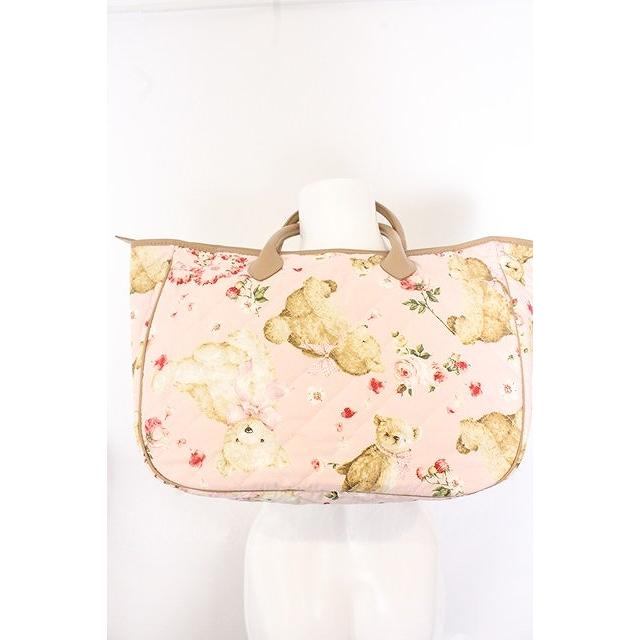PINK HOUSE / テディローズプリントキルティングバッグ 苺ミルク O-26