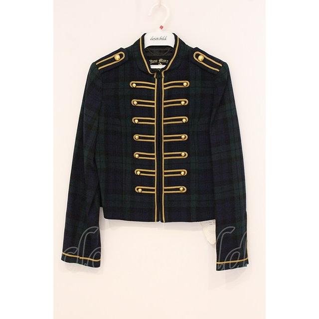 Jane Marple / タータンチェックのナポレオンジャケット M グリーン O