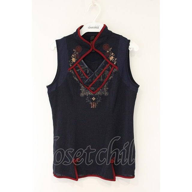 OZZ ONESTE 和チャイナ タンクトップ Ozz oneste / チャイナデザインタンクトップ ネイビー O-26-06-20-1002